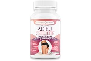 Adieu Cellulite Healthy Fusion | Anticellulite et minceur puissant avec L-Carnitine, Marronnier d’Inde, CLA, Caféine, Cacao | Réduit l’aspect de la cellulite | Raffermissant et tonifiant | 100 gélules