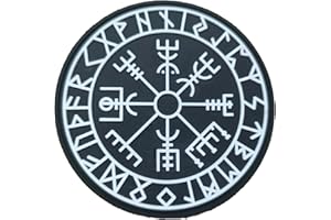 TS TACTICAL STORE Écusson PVC VEGVISIR VIKING COMPASS Phosphorescent Patch 3D PVC Scratch Hook Loop 80 mm | Broche patch MILITAIRE 3D pour sacs à dos militaires | Idéal outdoor, randonnée, airsoft TS-PTCH-VKGBSG