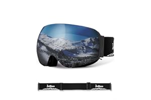 JetBlaze ski goggles men women OTG ski goggles with interchangeable lenses and straps for glasses wearers snow goggles anti-fog snowboard goggles ski goggles compatible helmet spherical