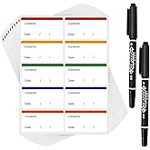 150 Pcs Colorful Adhesive Labels for Frozen Food Bags Easy to Remove Without Residue Personalized Stickers with 2 Black Marke