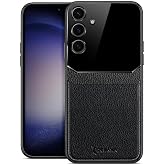 Zebana Samsung Galaxy S23 FE ile Uyumlu Kılıf Zebana Lens Deri Kılıf Siyah