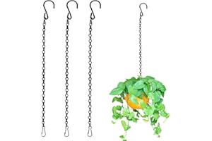 XUIGORT 3 Stück Blumenampel Ketten, mit S Haken und Karabiner, 25cm Blumentopfkette , Metallkette, Stahlkette, Schaukelketten für Vogelhaus Vogelfutterhaus Wildvogelfutter Nistkasten Blumenampel Laternen.