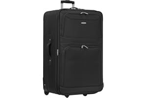 ARIANA® Extra Large Suitcase Lightweight Luggage Trolley Expandable Travel Bag- RT42 (Black, 32" XLarge)