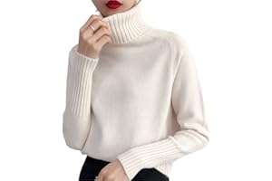 JJzex Pull en Cachemire pour Femme à col roulé et Manches Longues - Idéal pour l’Automne et l’Hiver