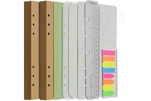 ‎WONDERPOOL Wonderpool Nachfüllpacks Kraftpapier Einlage Set für 6 Ringbuch- Notizbücher 320 Seiten Blanko&Linie Papier Tagebücher mit Etui Schablonen Trennwänden Lesezeichen (A5)