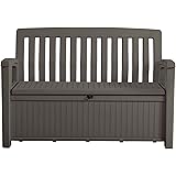 Keter Eden 70 Gallon Storage Bench Deck Box For Patio Furniture Front Porch Decor And Outdoor Seating Perfect To Store Garden Tools And Pool Toys Grey Amazon Co Uk Diy Tools