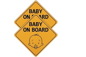 Hyber&Cara Baby an Bord Schild für Auto, magnetisches Baby im Auto Aufkleber, reflektierend in der Nacht, wasserdicht, gelb, 2 Stück