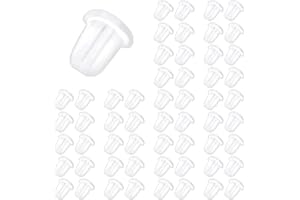 zoerbufan 200 Pcs Earring Backs Kit [100 Pairs], 5mm Earring Backs Stoppers, Clear Soft Rubber for Women's DIY Jewelry Earrings Studs Supplies