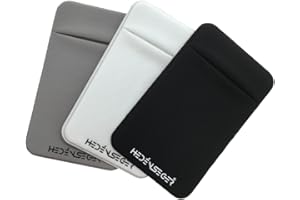 Heden Seger Porte-Cartes pour téléphone - Ruban adhésif 3M - Porte-Cartes de téléphone Portable à Coller - Lycra - Fin et léger - pour smartphones, Ordinateurs Portables - Noire, Grise et Blanche