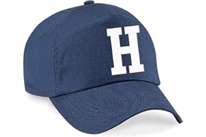 4sold Niños Azul Marino Algodón A-Z Summer Sun Hat Niños Escuela Niños Niños Gorras Sombrero Deporte Niño Niña Béisbol Ajustable Protección UV del Sol