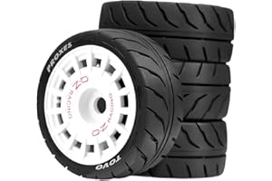 Colcolo 4 Stück RC-Räder, Reifen, Robustes Modell, DIY-Ersatzteile, einfache Installation, DIY-Zubehör, 3 Zoll Durchmesser für 1:10 TT01, Weiß