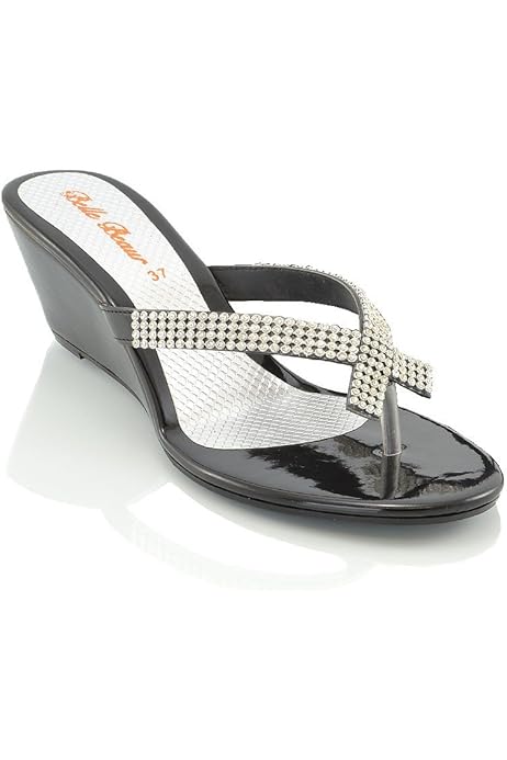 womens toe post wedge sandals