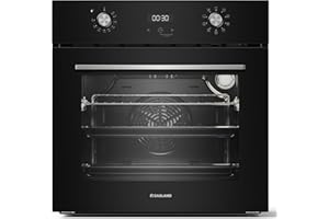 GASLAND ES609321DGB Horno empotrable, horno autárquico, horno eléctrico con 9 funciones, 70L, triple acristalamiento, horno con carro, cajón telescópico, calor giratorio, aire caliente