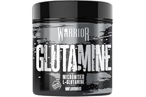 Warrior Glutamine 300g - Pure Micronised L-Glutamine Powder - Amino Acid - Muscle Growth & Recovery Supplement- Gut Health - Mix in Protein - Pre and Post Workout - 60 Servings (Unflavoured)