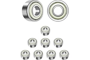 ANGEEK 10 pezzi 6000 ZZ cuscinetto a sfere 10 mm x 26 mm x 8 mm, prelubrificato, doppia tenuta, 6000ZZ cuscinetto a sfere a gola profonda