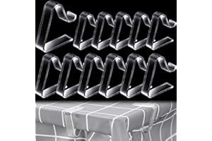 LSRVNM 12Pcs Plastic Tablecloth Clips, Clear Tablecloth Clips Transparent Picnic Tablecloth Clips for 1.4-2.2 inch Thickness Table, Table Cover Clamps Indoor Outdoor