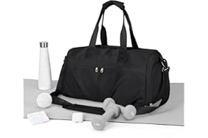 HYC00 Sport Duffel Bag Damen, Sporttasche mit Schuhfach & Nassfach Duffel Bags wasserdichte Übernachtungstasche Leichte Sporttasche Handgepäcktasche für Herren Wochenendtraining Yoga Wandern,Schwarz