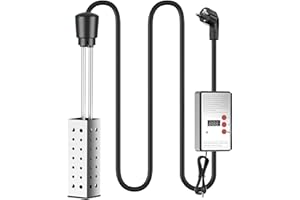 Kyaoayo Thermoplongeur Chauffe Eau, Hauffe Eau Camping,Chauffe-Eau Immergé Pour Piscine Et Baignoire,2500W,Acier Inoxydable,Adapté Pour Les Baignoires,Les Piscines,Les Aquariums Et Les Bains De Pieds.