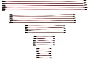 JZK 25x 10cm 15cm 30cm 50cm 60cm RC Servo Extension leads male to female JR plug connectors, 30 cores JR style servo extension cable cord wire for remote control aircraft, RC plane