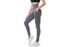 SINOPHANT Legginsy z wysokim stanem z kieszeniami damskie, masło miękkie, elastyczne, nieprzejrzyste, kontrola brzucha, rozciągliwe spodnie do jogi