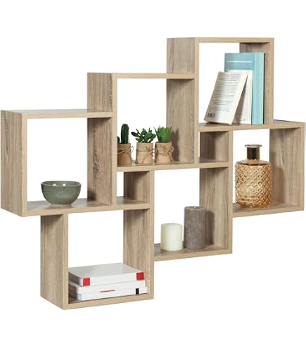 Frida Hängeregal Groß – Skandinavisches Design Aus Birkensperrholz, Beige/schwarz, 60x44,5 Cm
