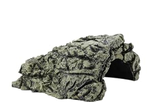 PSSOPP Hffheer Reptile Hideouts Turtle Basking Platform Reptile Hide Habitat Lizards Turtles Resin Hiding Cave Ornament for Aquarium Reptile Terrarium(M)