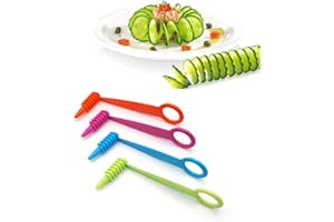 Leddy Living 4 SZTUK Rozmiar Warzyw Spiralnych, Cukierki do warzyw Curl, Nadaje się do kreatywnych owoców i warzyw na twist, marchewka, cukinia, ogórek, jabłko, ziemniaki