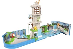 JAZWARES Pokémon Carry Case Backpack Ruins Themed Playset 16" inches - 9 play areas inside - Suitable with Pokemon Battle Figures - Official Pokemon toy for children 4+