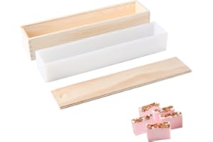 BOOWAN NICOLE Moule de savon en silicone de grande taille avec une boîte en bois