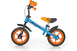 Milly Mally Dragon Draisienne avec Frein de 2 à 4+ Ans Bleu-Orange