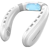 FAMOTANSIA Neck Cooling Fan, Air Conditioner Neck Fan with Cooling Plate 4400mAh Rechargeable Battery Operated, Wearable Pers