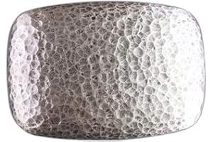 JEANSFRIEND Vintage Silver Plated Hammer Forged Rectangle Hebilla del cinturón Belt Buckle