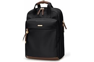 GOLF QUALITY Plecak damski na laptopa, plecak szkolny, duży plecak podróżny, na notebooki 15,6", plecak podróżny, plecak dzienny, na urlop, do pracy, podróży, weekendowy, czarny, morelowy