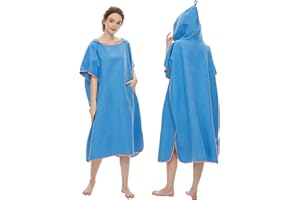 JORAKI Changing Robe, Hooded Towel Poncho Beach Bath Towel with Pocket, Microfibre Changing Towel for Surfing Swimming Wetsuit Changing, Quick Dry Towel for Women Men Adults Wild Beach Accessories