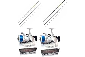 GENERICO Kit surfcasting 2 canne COLMIC electra 3kw 4,20mt 100-200gr + 2 mulinelli SHIZUKA sk7 7000