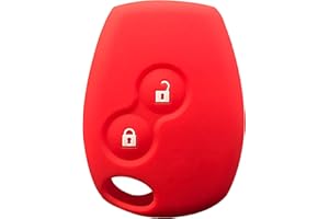 Thayla Housse étui en Silicone pour Clé Renault Clio 3, Twingo 2, Master 3, Kangoo 2, Trafic Modus Dacia Sandero Duster Lodgy Logan Dokker Protection Clé Télécommande Voiture (Rouge)