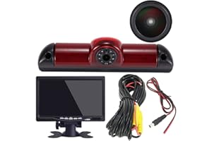 JOJONO HD IP68 1280pixeles Transporter Nocturna Luz Freno Cámara de Marcha Atrás Visión Trasera Coche Puede Ajustar el ángulo Compatible con Fiat Ducato X250/Peugeot Boxter/Citroen Jumper +7'' Monitor