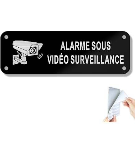 Plaque Alarme Maison Autocollante 10x5 Cm - 21 Couleurs - Dissuasion Vol