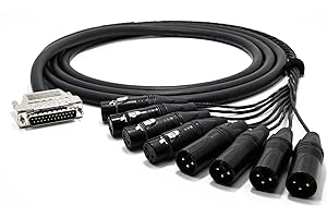 enoaudio Mogami 3162 8 Multicore Digital Kabel AES/EBU 110 Ohm Breakout | Gold D-Sub 25 - Neutrik XLR | HiFi, kompatibel mit Tascam Pinout, 1.5 m