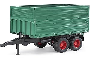 bruder 02010 - Remolque de transporte de eje tándem con compuerta trasera deslizante, remolque basculante, remolque con compuerta trasera