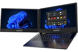 ACEMAGIC X1 PC Portatile Doppio Schermo,Processore In-tel i7-1255U(10 core e 12 thread),14 Pollici Notebook Piegatura a doppio schermo a 360°, RAM 16GB,1TB SSD(Fino a 2 TB),WiFi6,Win 11,1920 * 1080