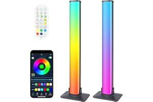 Auplf LED Light Bar, 2PCS Smart RGB Light Bar Gaming Lights TV Backlights Color Changing Mood Light Sync with Music for PC, TV, Room Decoration, USB Port, with Remote Control and APP Control