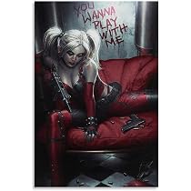 Poster de film Harley Quinn sexy sur toile et mur moderne, dessin ...