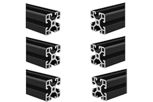 Coavoo AluProfil 4040 Alu Profil 150mm T Typ Schwarz Aluminium Profile 40x40 Europäischer Standard Eloxierte Linearschiene Extrusion 6 Stück, für DIY 3D Drucker und CNC