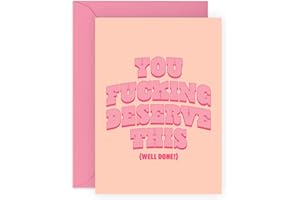 Central 23 Kartki z życzeniami - 'You F*cking Deserve This' - kartka "Well Done" - nowe kartki z pracą - prezenty z okazji ukończenia szkoły - dla mężczyzn, kobiet, dla niego dla niej - w zestawie z zabawnymi naklejkami