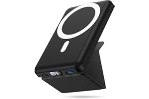 Yiisonger Magsafe Powerbank 10000mAh, Caricatore Portatile Magnetico Wireless con Bracket, 22.5W Ricarica Rapida con Display LED per iPhone 17/16/15/14/13/12 Pro/Pro Max/Mini/Plus(Nero)