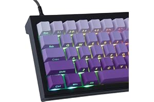 ‎HYEKIC PBT Keycaps 135 Keys Custom Purple Gradient Keycap Letter Side Engraved Transparent Keycaps Cherry Profile ANSI&ISO Layout für Cherry MX Switches Mechanical Keyboard