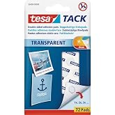 Tesa TACK, Kendinden Yapışkanlı,Tekrar kullanılabilir Pedler, Şeffaf, 72 adet