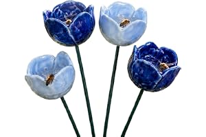 4Pcs Ceramic Bee Watering Station, Handmade Flower Bee Bath Drinking Cups Station for Garden, Decorative Ceramic Flowers for Water for Bees