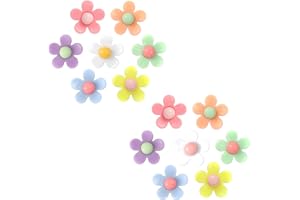 NEVEGE Shoe Charms 24PC Flower Charms with Crystal Rhinestone Pearl Shoe Decoration Charms Cute Flower Shoe Charms Resin Charms Bling Shoe Charms for Girls